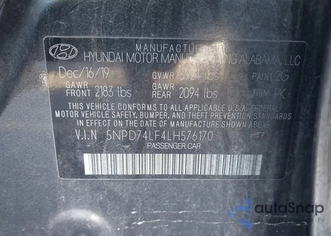 2020 Hyundai Elantra Se from USA, damaged, VIN 5NPD74LF4LH576170